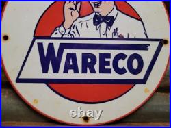 Vintage Wareco Porcelain Sign Gasoline Gas Pump Plate Station Texaco Petroleum Vintage Wareco Porcelain Sign Gasoline Gas Pump Plate Station Texaco Petroleum