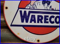 Vintage Wareco Porcelain Sign Gasoline Gas Pump Plate Station Texaco Petroleum Vintage Wareco Porcelain Sign Gasoline Gas Pump Plate Station Texaco Petroleum
