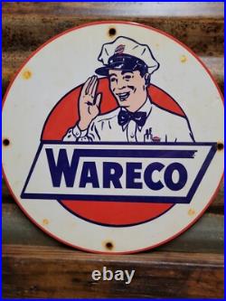 Vintage Wareco Porcelain Sign Gasoline Gas Pump Plate Station Texaco Petroleum Vintage Wareco Porcelain Sign Gasoline Gas Pump Plate Station Texaco Petroleum