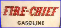 Vintage original 1940 TEXACO FIRE CHIEF GASOLINE porcelain gas pump SIGN, 3-40