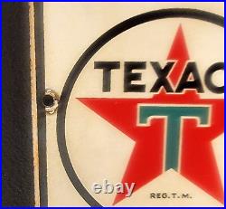 Vintage original 1940 TEXACO FIRE CHIEF GASOLINE porcelain gas pump SIGN, 3-40