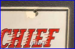 Vintage original 1941 TEXACO FIRE CHIEF GASOLINE porcelain gas pump SIGN, 3-41