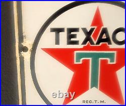 Vintage original 1941 TEXACO FIRE CHIEF GASOLINE porcelain gas pump SIGN, 3-41