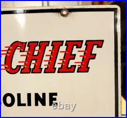 Vintage original 1951 TEXACO FIRE CHIEF GASOLINE porcelain gas pump SIGN