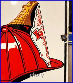 Vintage original 1951 TEXACO FIRE CHIEF GASOLINE porcelain gas pump SIGN