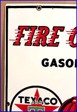 Vintage original 1961 TEXACO FIRE CHIEF GASOLINE porcelain gas pump SIGN 3-10-61
