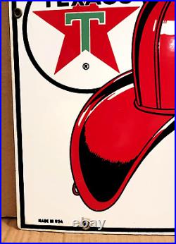 Vintage original 1961 TEXACO FIRE CHIEF GASOLINE porcelain gas pump SIGN 3-10-61
