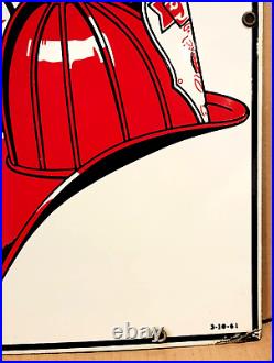 Vintage original 1961 TEXACO FIRE CHIEF GASOLINE porcelain gas pump SIGN 3-10-61