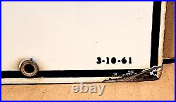 Vintage original 1961 TEXACO FIRE CHIEF GASOLINE porcelain gas pump SIGN 3-10-61