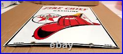 Vintage original 1961 TEXACO FIRE CHIEF GASOLINE porcelain gas pump SIGN 3-10-61