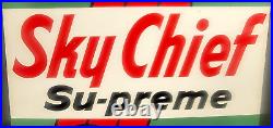 Vintage original 1961 TEXACO SKY CHIEF Supreme GASOLINE porcelain gas pump SIGN