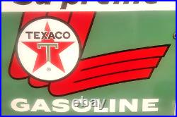 Vintage original 1961 TEXACO SKY CHIEF Supreme GASOLINE porcelain gas pump SIGN