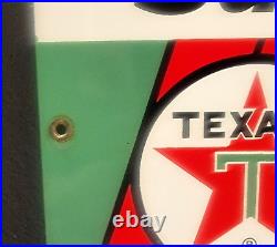 Vintage original 1961 TEXACO SKY CHIEF Supreme GASOLINE porcelain gas pump SIGN