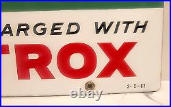 Vintage original 1961 TEXACO SKY CHIEF Supreme GASOLINE porcelain gas pump SIGN