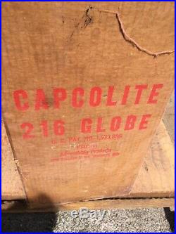 Vintage original Texaco Gas Pump Globe Original Box Capcolite 13.5