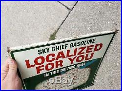 Vtg Double Sided Texaco Localized Gas Pump Sign Area #6 Indiana Kentucky Ohio