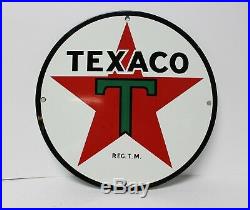 Vtg Texaco Motor Oil Service Gas Porcelain Sign Lubester Pump Plate 11 3/4